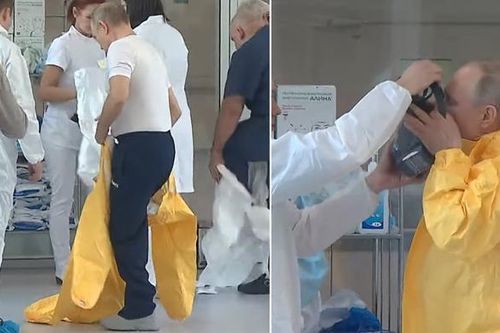 Tổng thống Putin mặc đồ bảo hộ kín người vào thăm bệnh nhân COVID-19