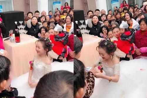 Cô dâu cao 1m3, mặt như học sinh tiểu học, diện mạo chú rể còn bất ngờ hơn