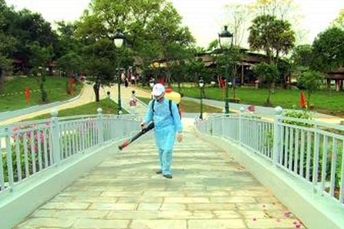 Khử trùng phòng chống dịch Covid – 19 tại Khu di tích lịch sử Đền Hùng