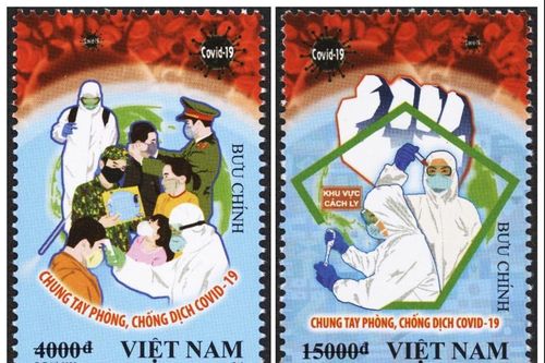 Phát hành bộ tem 'chung tay phòng, chống dịch Covid-19'