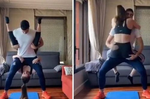 Ngôi sao Tây Ban Nha 'dùng' bạn gái nóng bỏng để tập... thể lực
