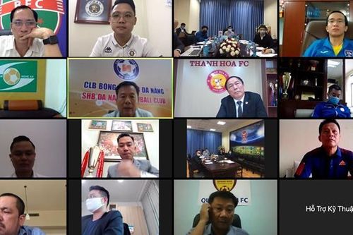 Họp trực tuyến không có HAGL, 13 CLB không đề xuất hủy V-League