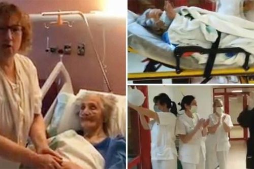 Y bác sĩ Tây Ban Nha xếp hàng vỗ tay mừng cụ bà 101 tuổi đánh bại COVID-19