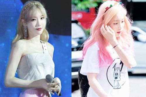 Gương mặt xinh xắn, lại có nước da 'trắng như trứng gà bóc' nên Taeyeon 'quẩy' màu tóc nào cũng hợp