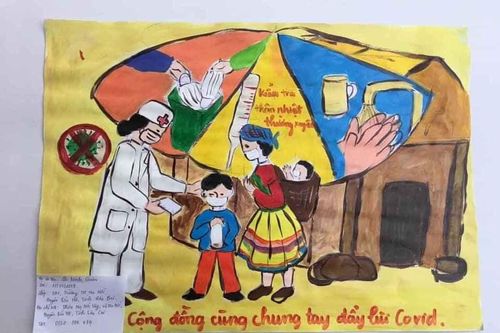 1.477 thiếu nhi Bắc Hà tham gia vẽ tranh cổ động phòng chống dịch bênh Covid-19