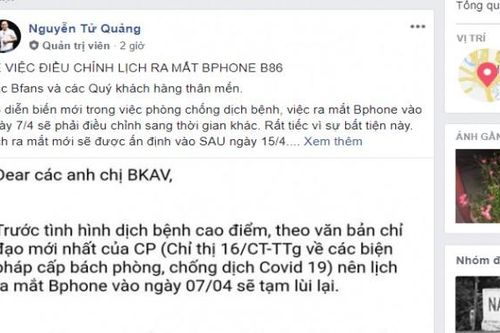 Bphone 'trễ' hẹn ra mắt ngày 7-4