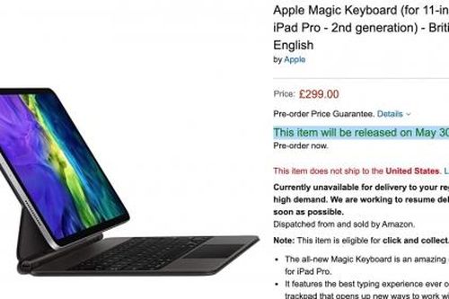Amazon UK vô tình tiết lộ ngày bán ra bàn phím Magic Keyboard mới của iPad Pro là 30/5