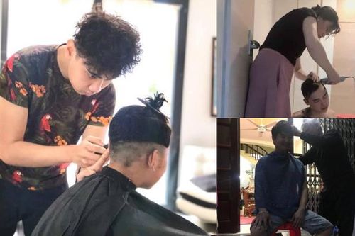 Cách ly xã hội, dân mạng rần rần khoe ảnh được phụ huynh cắt tóc tại gia