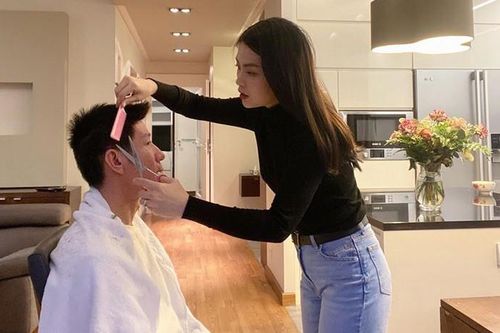 Diễm Trang theo trào lưu cắt tóc cho ông xã và cái kết 'thót tim'