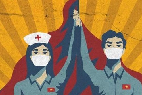 Tranh cổ động 'Ở nhà là yêu nước' của họa sĩ trẻ Lê Đức Hiệp lên báo Anh