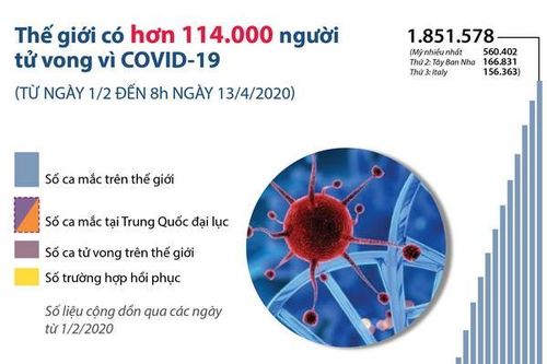 Thế giới có hơn 114.000 người tử vong vì COVID-19