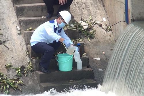 Bình Dương: Xác định nguyên nhân chính gây bọt trắng trên kênh Suối Chợ