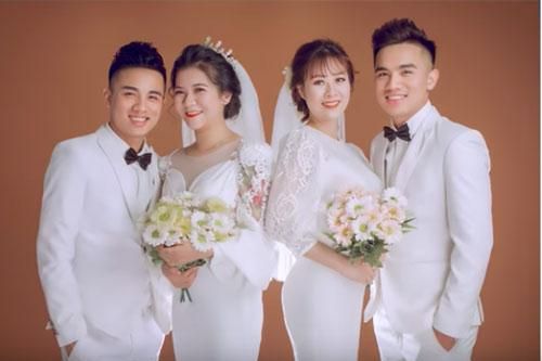 Cặp anh em song sinh tổ chức đám cưới cùng một ngày 'gây sốt' trên mạng xã hội