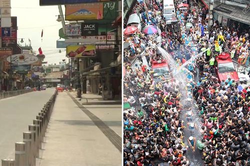 Songkran không té nước lạ thường ở Bangkok