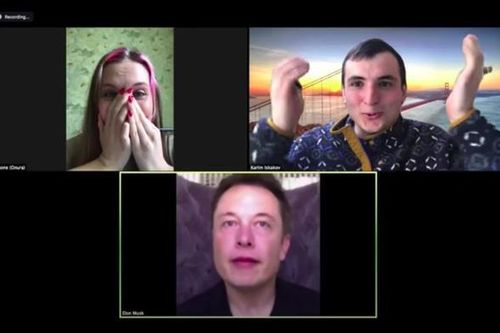 Cặp đôi ngạc nhiên vì Elon Musk xuất hiện khi họp qua Zoom
