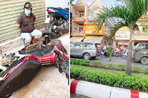 Hai anh em cùng đi 'đua nóng' xe máy