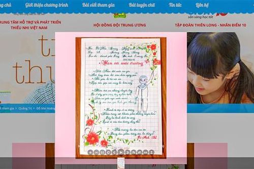 Học sinh Trường Trưng Vương đoạt giải cuộc thi viết chữ đẹp