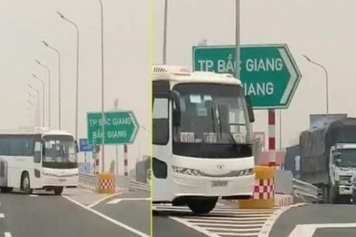 Phạt 17 triệu đồng lái xe chở công nhân của công ty Samsung đi ngược chiều trên cao tốc