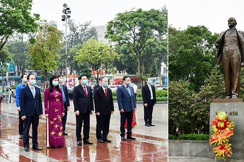 Lãnh đạo thành phố Hà Nội dâng hoa kỷ niệm 150 năm Ngày sinh V.I.Lênin