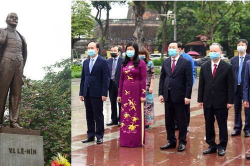 Lãnh đạo thành phố Hà Nội dâng hoa kỷ niệm 150 năm Ngày sinh V.I.Lênin