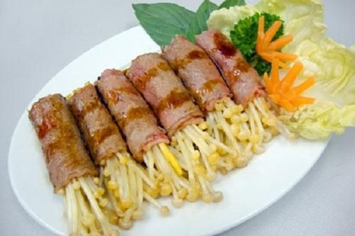 Thịt bò cuốn nấm kim châm thơm ngon đậm đà, ăn một lại muốn thêm nữa