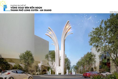 TP. Long Xuyên khởi công công trình Cổng chào và Vòng xoay đèn 4 ngọn