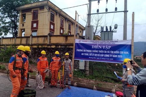 Công ty Điện lực Điện Biên diễn tập phương án PCTT và TKCN năm 2020