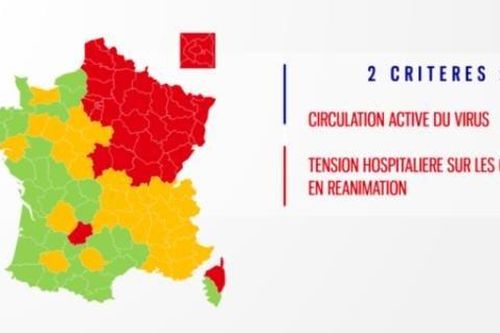 Pháp công bố bản đồ về dịch Covid-19 tại các tỉnh