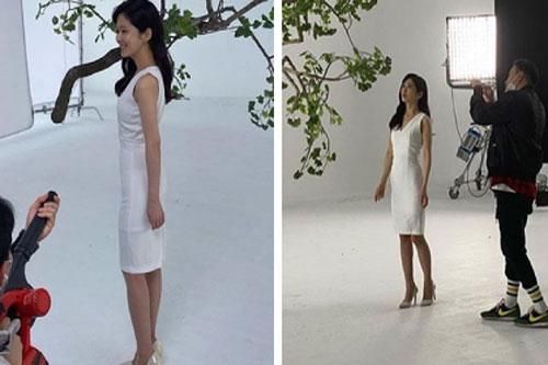 'Yêu tinh' Jang Nara lộ thân hình ngắn một mẩu trong hậu trường chụp hình