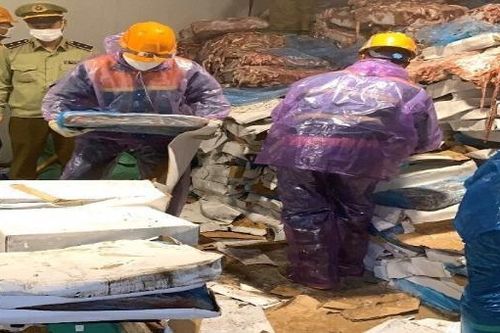 Tiêu hủy 72 tấn nội tạng động vật không rõ nguồn gốc ở Hải Dương
