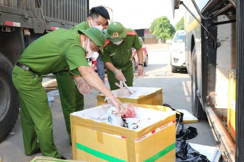 Xe khách chở 800 kg thịt chó và nội tạng bốc mùi