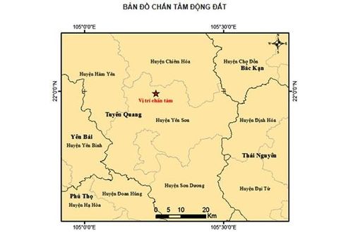 Động đất 3,3 độ richter tại Tuyên Quang