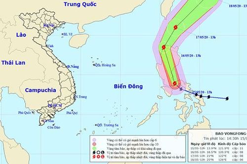 Tin bão mới nhất cơn bão VONGFONG