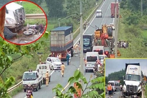 Lạng Sơn: Xe container lấn làn đâm trực diện 3 xe máy, 1 ô tô, 3 người thương vong