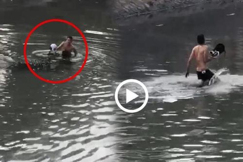 Nam thanh niên hò hét nhảy xuống sông Kim Ngưu 'tắm tiên'