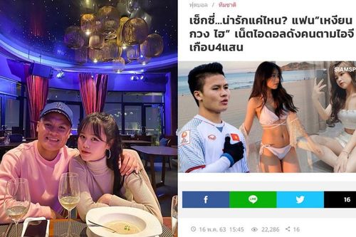 Chuyện tình cảm của Quang Hải lên báo Thái nhưng nhìn ảnh bạn gái 'lạ lắm à nghen'