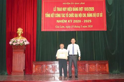 Huyện Gia Lâm: Trao Huy hiệu Đảng cho 175 đảng viên đợt 19/5