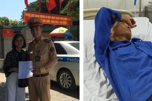Thiếu úy CSGT kịp thời sơ cứu người đàn ông bị cảm gục bên xe máy