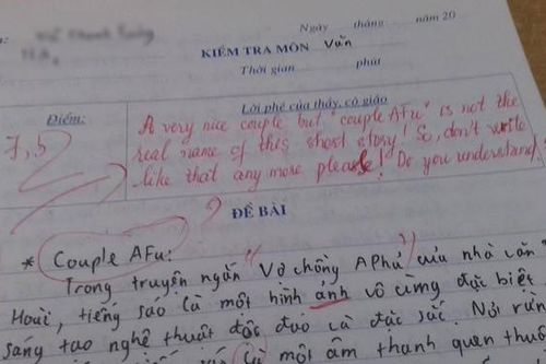Sử dụng tiếng Anh trong bài kiểm tra Văn, nam sinh bị cô giáo 'đáp trả' cực gắt