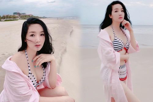Hoa hậu Giáng My khoe vòng 1 gợi cảm với bikini