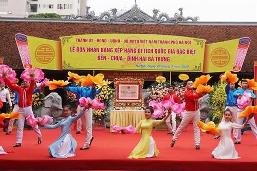 Hà Nội đón nhận Bằng xếp hạng Di tích quốc gia đặc biệt Đền - Chùa - Đình Hai Bà Trưng