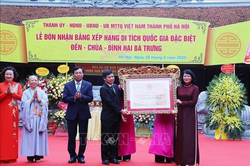 Hà Nội đón nhận Bằng xếp hạng Di tích Quốc gia đặc biệt đền-chùa-đình Hai Bà Trưng