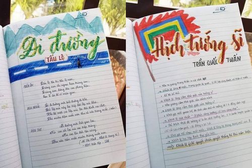 Cuốn vở Ngữ văn được trang trí đầy màu sắc, nhìn vào là muốn học bài ngay!