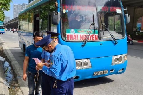 Cao điểm kiểm tra, xử phạt xe khách vi phạm khu vực Mỹ Đình