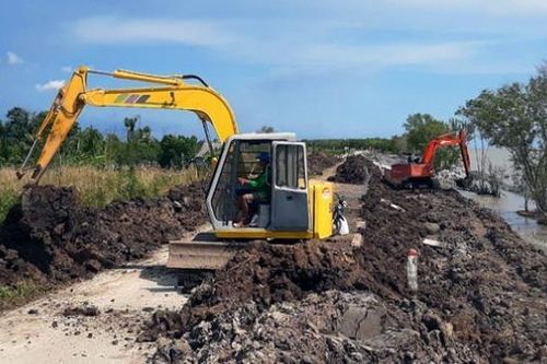 Cà Mau 'rót' gần 100 tỷ đồng xử lý khẩn cấp tình trạng sụt lún đê biển Tây
