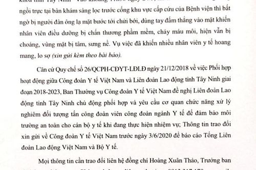 Đề nghị xử lý nghiêm đối tượng hành hung nhân viên điều dưỡng