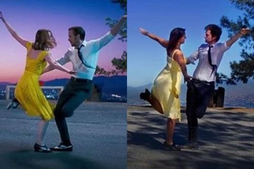Đôi trẻ đi khắp nơi để tái hiện cảnh phim nổi tiếng trong đời thực