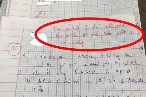 Bài kiểm tra được điểm 10 nhưng lời phê của giáo viên 'có 1-0-2' khiến ai cũng chú ý