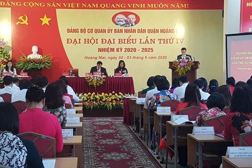 Đại hội Đảng bộ cơ quan UBND quận Hoàng Mai lần thứ IV
