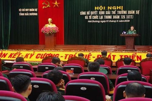 Giải thể Trường quân sự tỉnh Hải Dương và tổ chức lại Trung đoàn 125